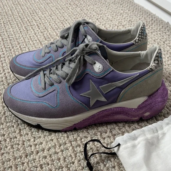 Golden Goose Lavender and Silver Sneakers - Picture 3 of 12